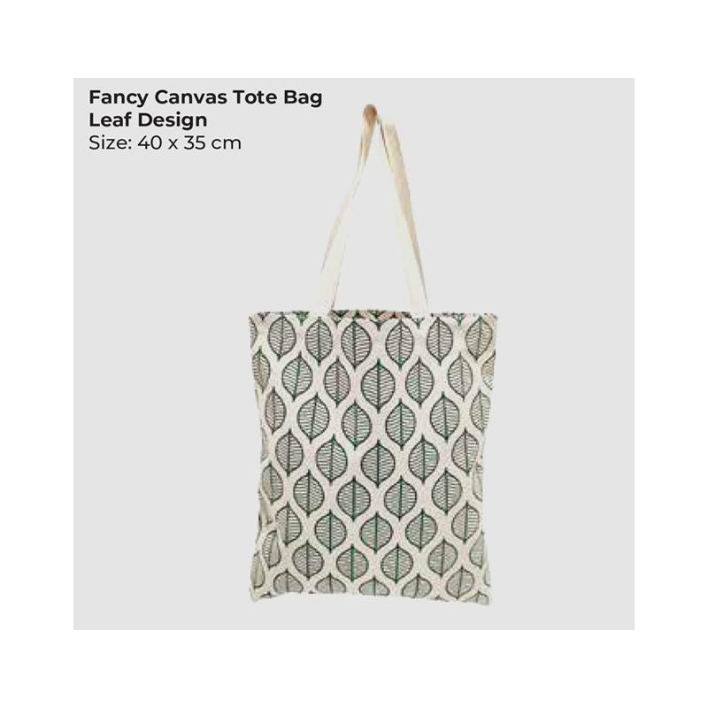 Fancy Canvas Tote Bag  Leaf Design